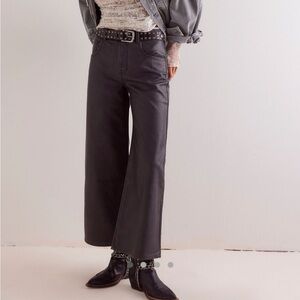 WE THE FREE MISHA VEGAN LEATHER PANTS CHARCOAL GREY COMBO